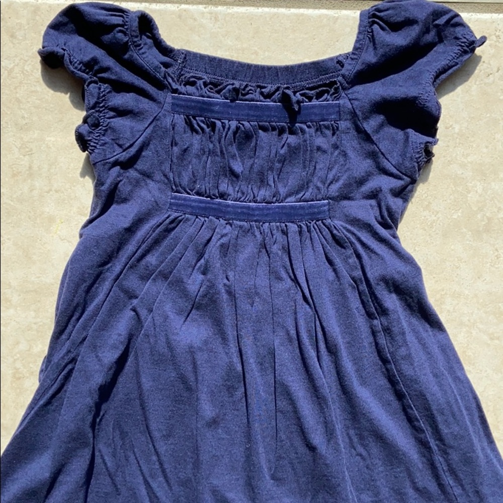 Mini Boden Navy Twirl Tie-back Dress 3-4Y